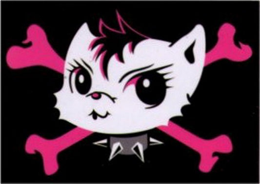 Good Kitty Bad Kitty Mohawk Crossbones Magnet BM1600