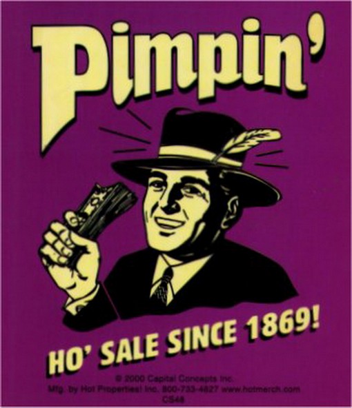 Retro Spoofs Pimpin Ho Sale Since 1869 Sticker CS48