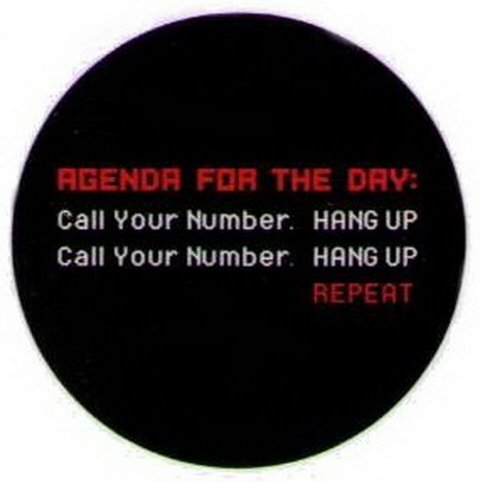 Agenda For The Day Call Your Number Button DB3231