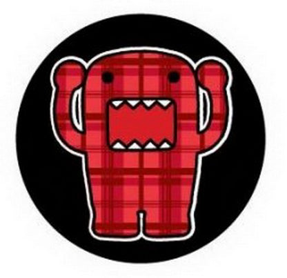 Domo-Kun Red Plaid Checkered Button DB4283