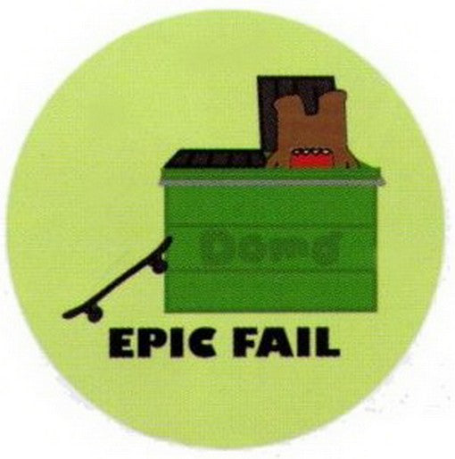 Domo-Kun Epic Fail Dumpster Button DB4629