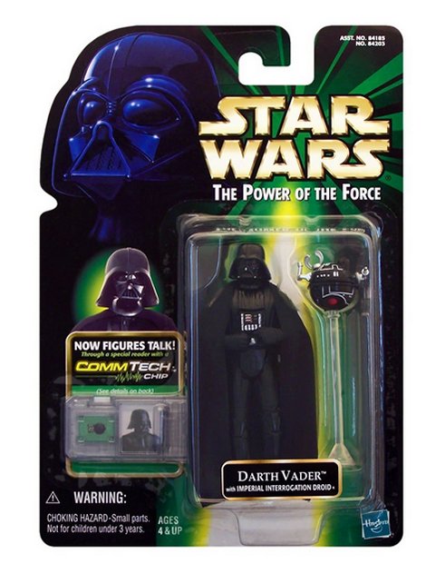 Star Wars Power of The Force CommTech (1999) Darth Vader Green Card Figure