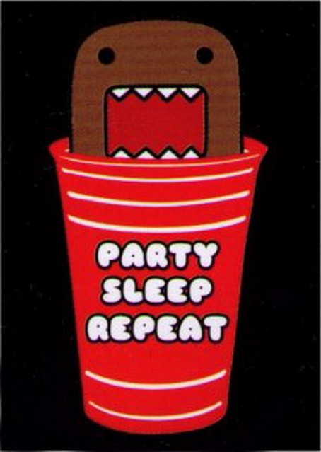 Domo-Kun Party Sleep Repeat Magnet DM4960