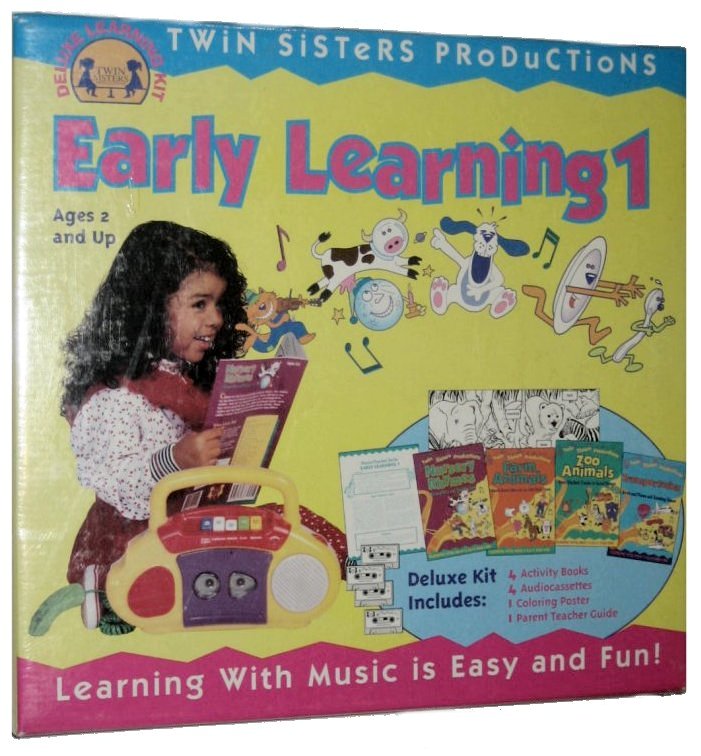 Twin Sisters Early Learning 1 Music Book Poster Cassette Vintage Learning Deluxe Kit 