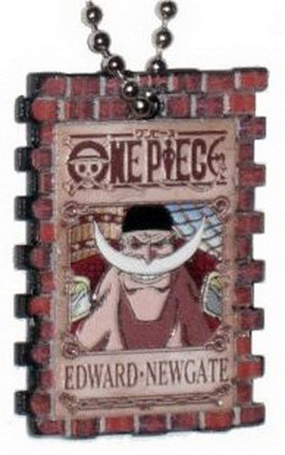 One Piece Wanted Portrait Edward Newgate Charm Keychain