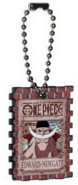 One Piece Wanted Portrait Edward Newgate Charm Keychain