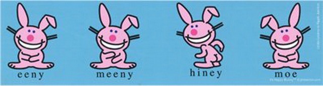 Happy Bunny Eenie Meeny Hiney Moe Sticker