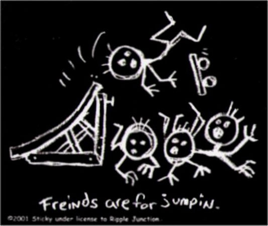 Skateboarding Friends Are For Jumping Sticker