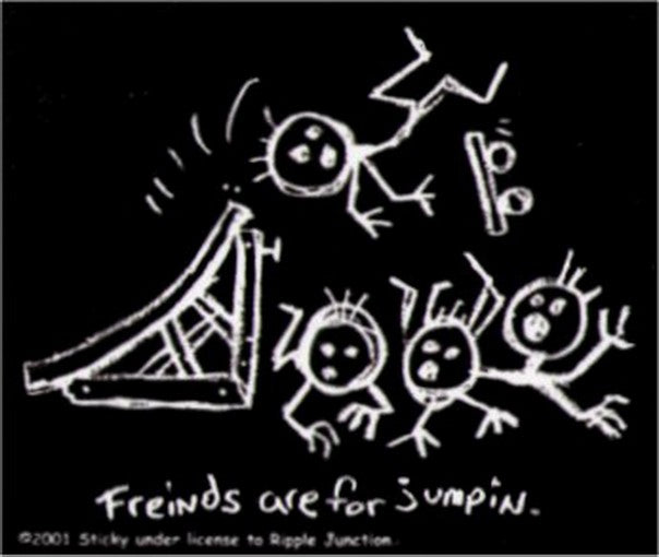 Skateboarding Friends Are For Jumping Sticker