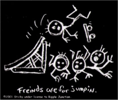 Skateboarding Friends Are For Jumping Sticker