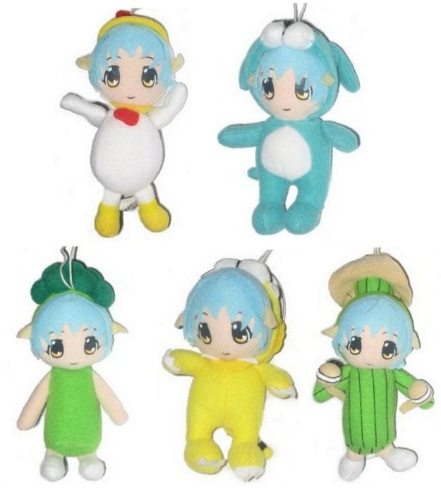 Galaxy Angel Mint Plant & Animal Cospa Anime Plush Set - (5 Plushes)