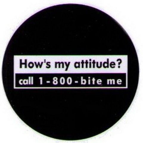 Grimm How's My Attitude Button GB1528