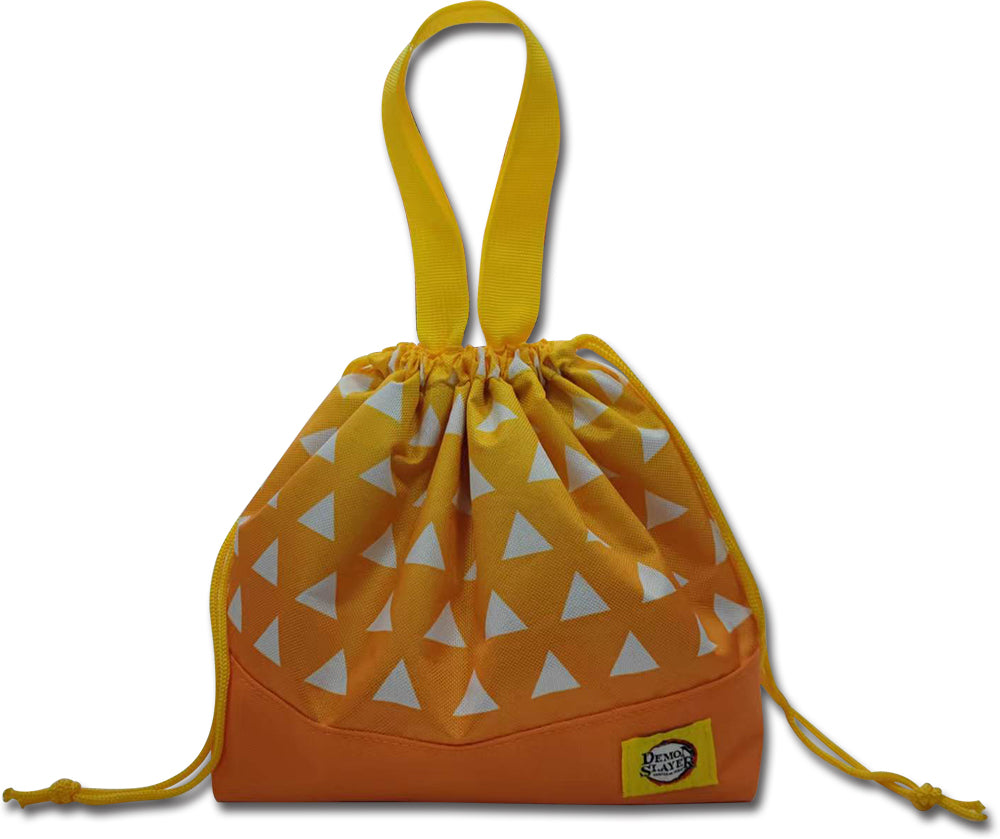 Demon Slayer Zenitsu Pattern Anime Lightweight Orange Lunch Bag GE-13817