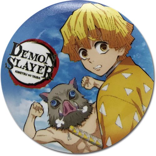 Demon Slayer Inosuke & Zenitsu Anime Button GE-15019