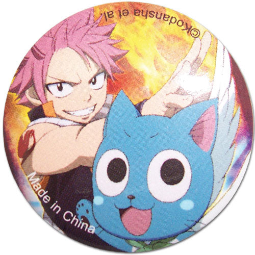 Fairy Tail Natsu & Happy Licensed Anime Button GE-16782