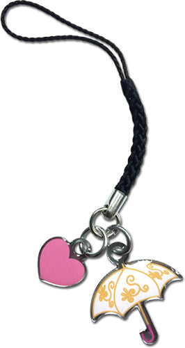 Sailor Moon Chibichibi Moon Heart Symbol & Umbrella Anime Cell Phone Charm Keychain GE-17533