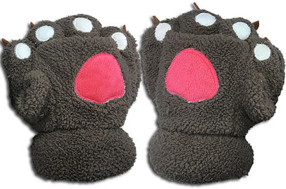Bear Claw Paw Animal Cosplay Brown Plush Hands GE-30023