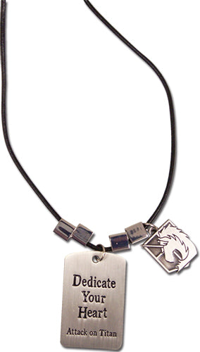 Attack On Titan Military Police Emblem Dedicate Your Heart Anime Necklace GE-36487