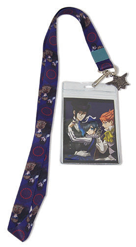 Black Butler Sebastian & Ciel Checkers Anime Lanyard Neck Strap w/ Charm GE-37673