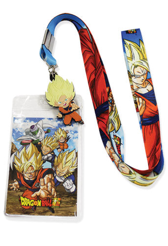Dragon Ball Super SD SS Goku Anime Lanyard Neck Strap w/ Charm GE-37929