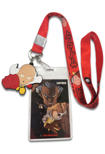 One Punch Man S2 Saitama Anime Lanyard Neck Strap w/ Charm GE-38258