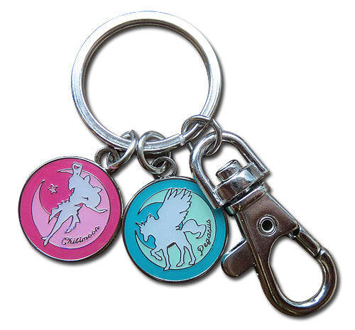 Sailor Moon Supers Pegasus & Chibimoon Anime Metal Keychain GE-38539