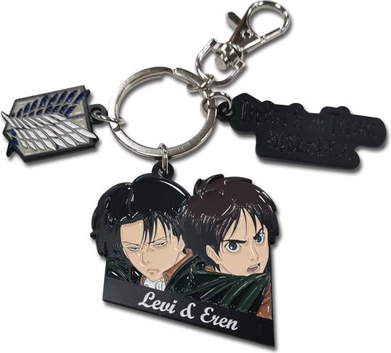Attack On Titan Eren Yeager & Levi Ackerman Charm Anime Keychain GE-443501