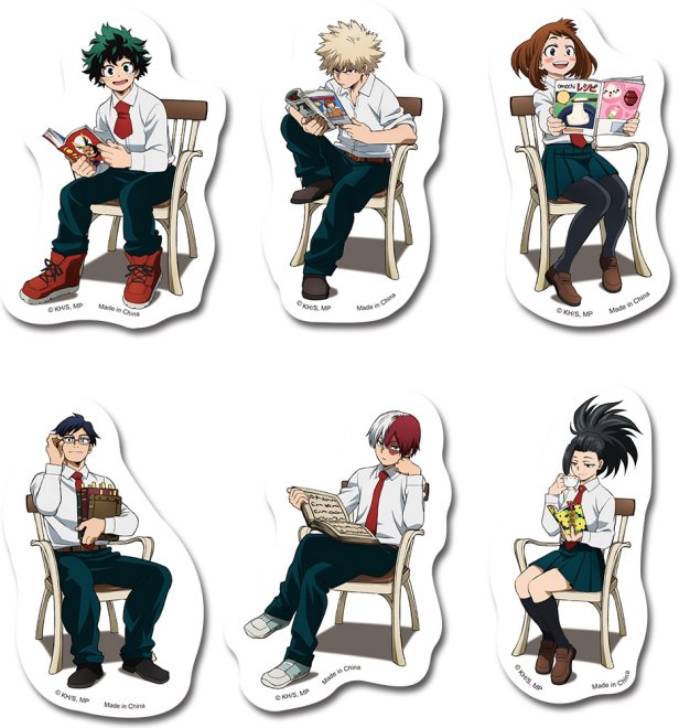 My Hero Academia Reading In Chair Die-Cut Anime Sticker Pack GE-452111