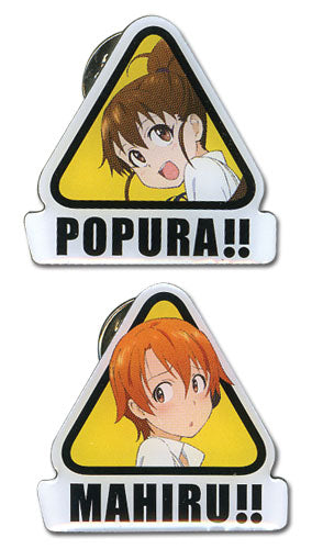 Wagnaria!! Popura & Mahiru Metal Anime Pin Set GE-50026