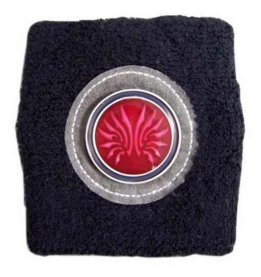 Tsubasa Wing Icon Metal Piece Anime Black Wristband GE-8141