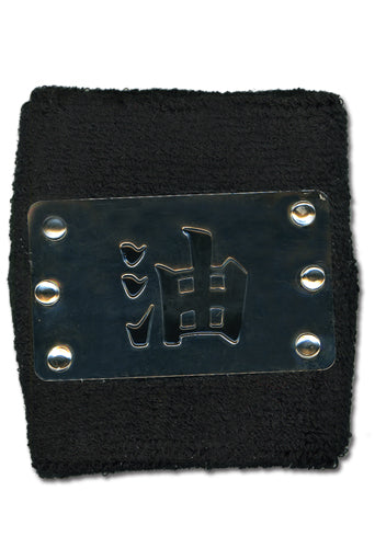 Naruto Shippuden Jiraiya Metal Plate Symbol Black Wristband GE-8750
