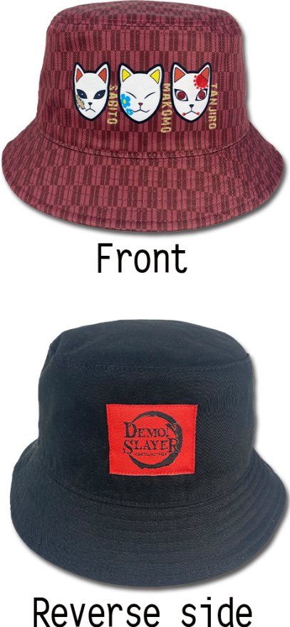 Demon Slayer Warding Masks Anime Maroon Burgendy Bucket Hat GE-88481