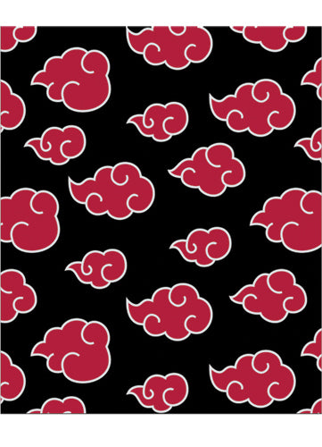 Naruto Shippuden Akatsuki Red Cloud Symbols Black Throw Blanket GE-89216