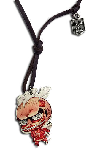 Attack On Titan Colossal Wooden Chibi Anime Necklace GE-904189