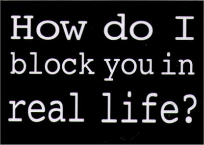 How Do I Block You In Real Life Magnet RM4420