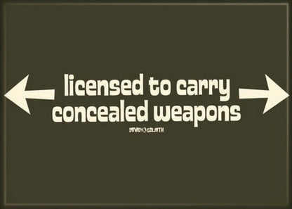 David and Goliath Licensed To Carry Magnet 29800DG