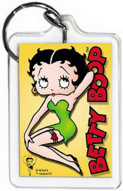 Betty Boop Green Dress Ata-Boy Licensed Lucite Acrylic Keychain 65036KEY 