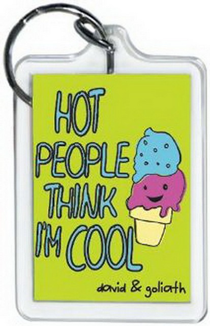 David and Goliath Hot People Cool Lucite Keychain 65496KEY