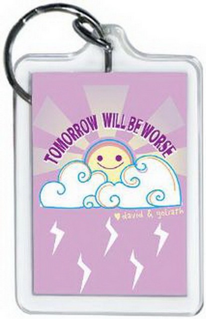 David and Goliath Tomorrow Worse Lucite Keychain 65503KEY