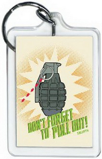 David and Goliath Pull Out Lucite Keychain 65506KEY