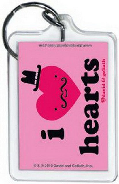David and Goliath I Heart Hearts Lucite Keychain 65523KEY