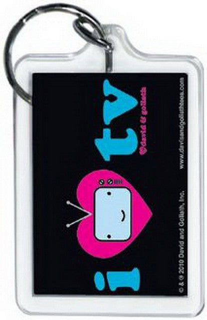 David and Goliath I Heart TV Lucite Keychain 65535KEY