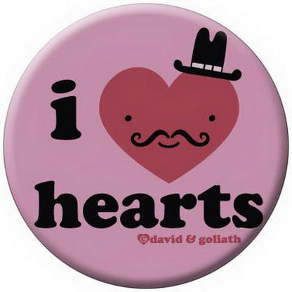 David and Goliath I Heart Hearts Button 81482