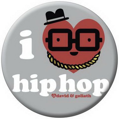 David and Goliath I Heart Hip Hop Button 81486