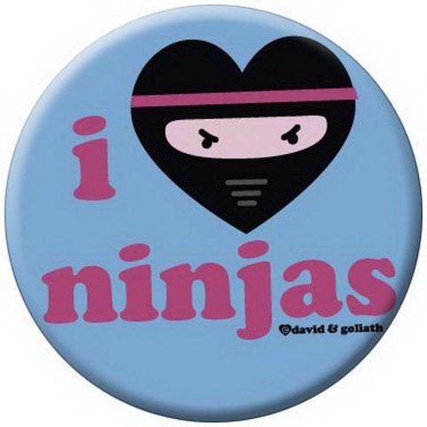 David and Goliath I Heart Ninjas Button 81490