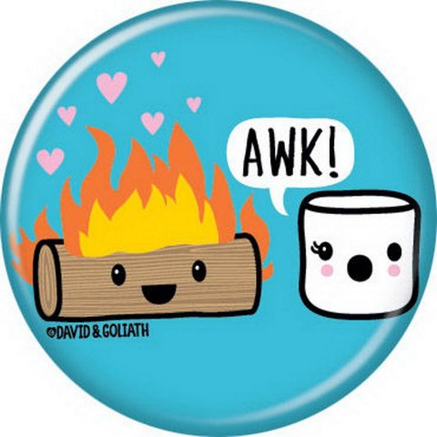 David and Goliath Awk! Button 82230