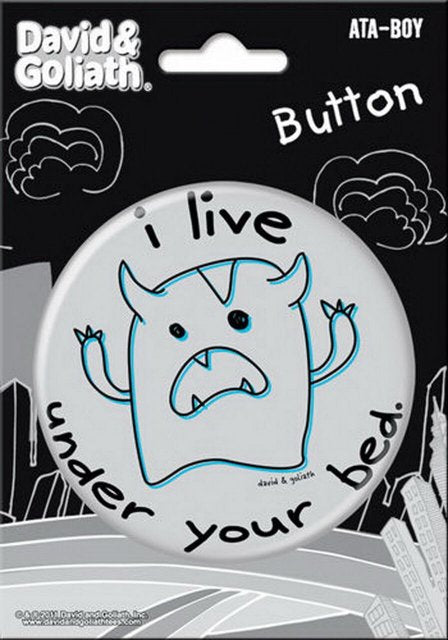 David and Goliath Monster Under Bed 3-inch Button 97002