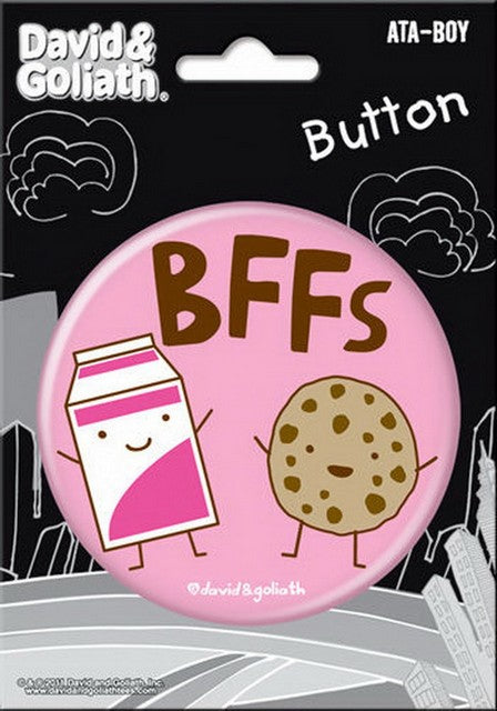 David and Goliath Cookies and Milk 3-inch Button 97011