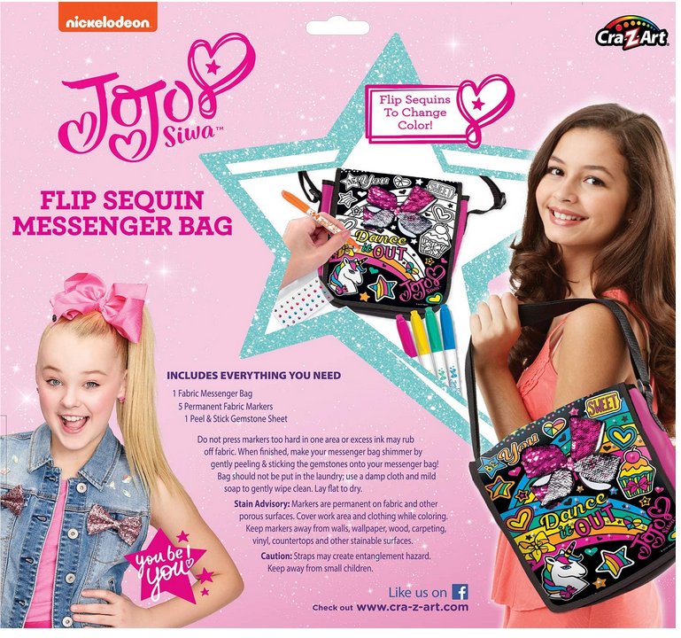Cra-Z-Art Nickleodeon (2018) JoJo Siwa Sequin Bow Messenger Bag 
