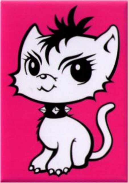 Good Kitty Bad Kitty Mohawk Magnet BM1603